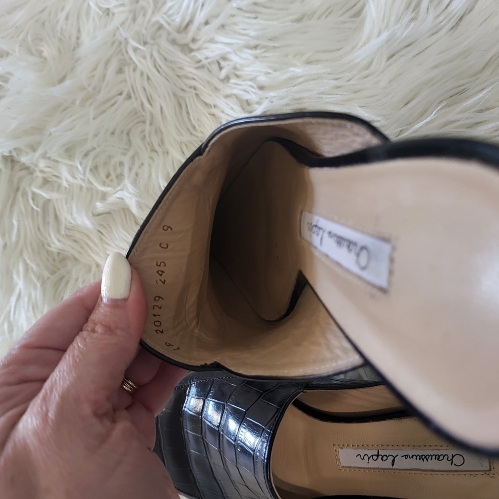CHAUSSURE LAPIN Black Mules with Pointed Toe and Plush Texture - Picture 6 of 6